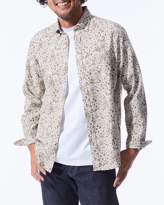 両面起毛 上品フランネルシャツ長袖