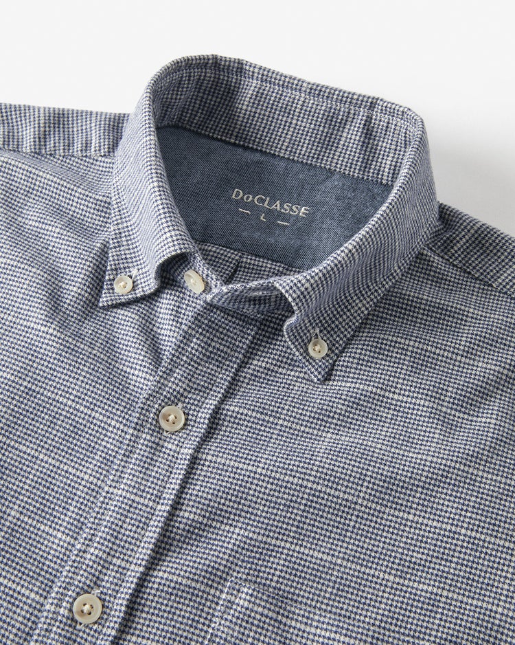 両面起毛 上品フランネルシャツ長袖 詳細画像 ネイビーパターン2 3