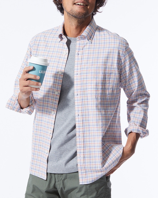 両面起毛 上品フランネルシャツ長袖