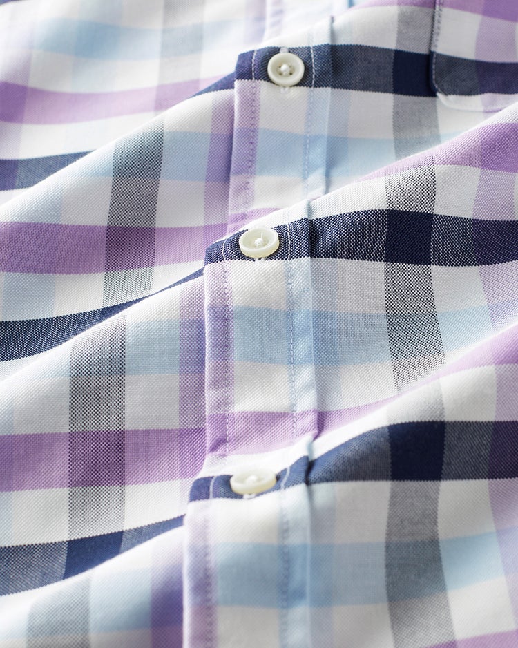先染ピュアファインオックスシャツ長袖 詳細画像 パープルチェック 4
