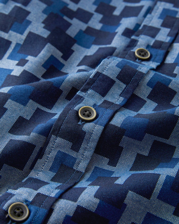 先染ピュアファインオックスシャツ長袖 詳細画像 幾何柄 3
