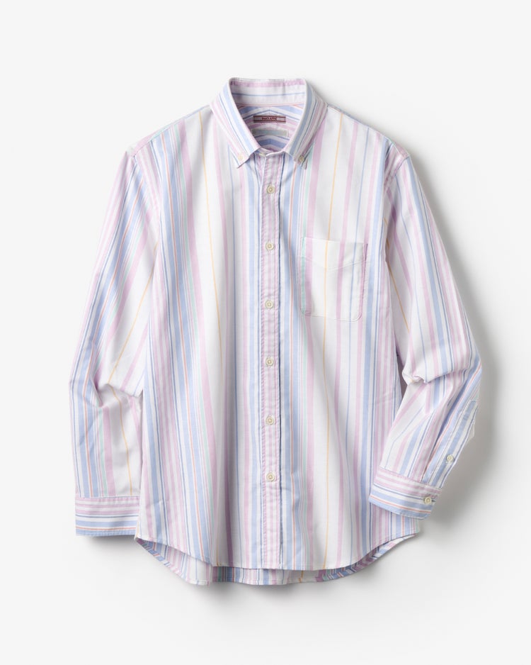 ピュアファイン・先染めオックスシャツ 長袖 詳細画像 ライトピンクストライプ 1