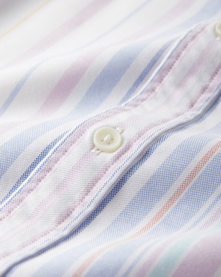 ピュアファイン・先染めオックスシャツ 長袖 詳細画像 ライトピンクストライプ 2