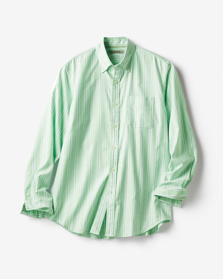 ピュアファインオックスシャツ ／レギュラーサイズ 詳細画像 グリーンストライプ 1