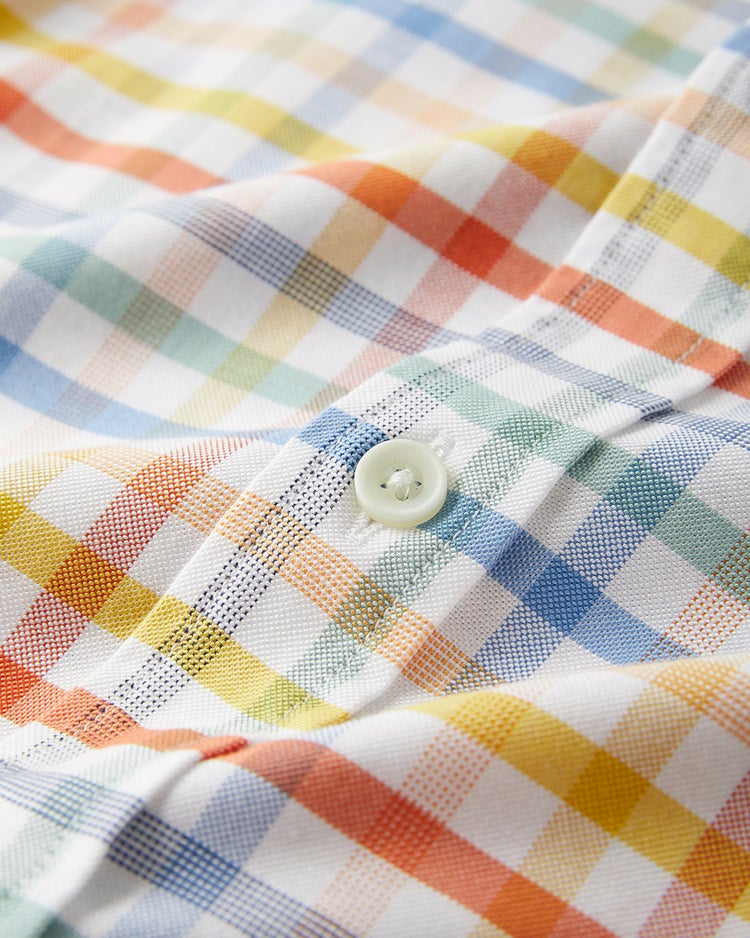 ピュアファイン・先染めオックスシャツ 長袖 詳細画像 オレンジチェック 2