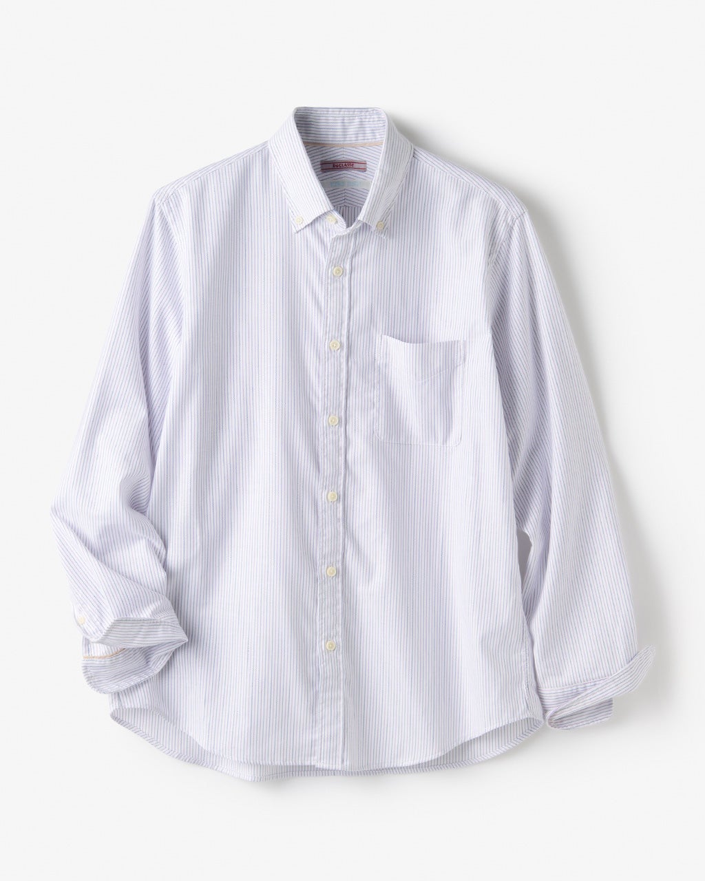 ホワイトタックシャツ 長袖 ピュアファイン・先染めオックスシャツ 長袖/40代50代からのメンズ