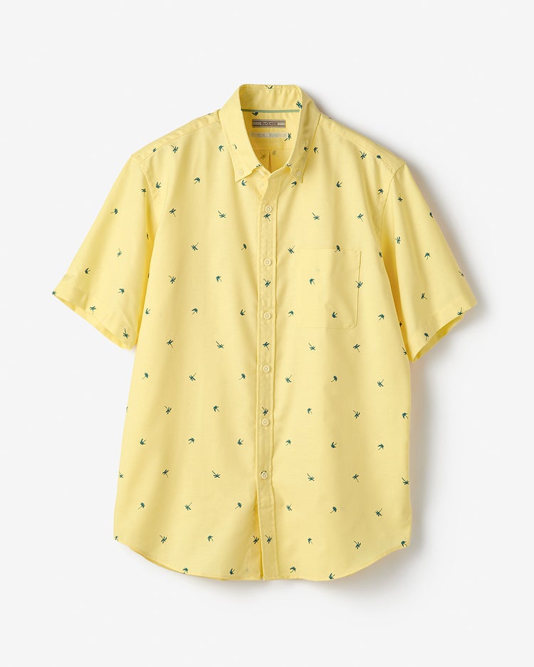 ピュアファイン・先染めオックスシャツ 半袖 詳細画像 イエローパターン 5