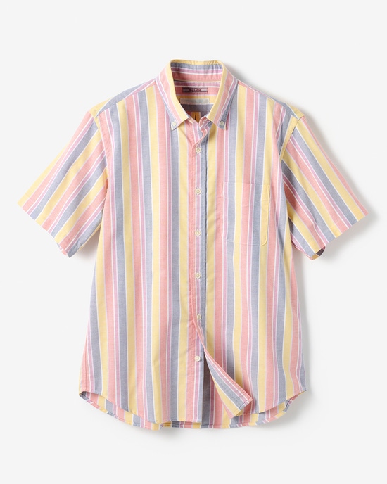 ピュアファイン・先染めオックスシャツ 半袖