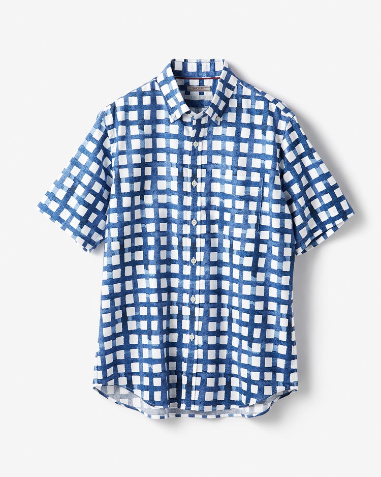 ピュアファインオックスシャツ半袖 詳細画像 ブルーパターン2 1