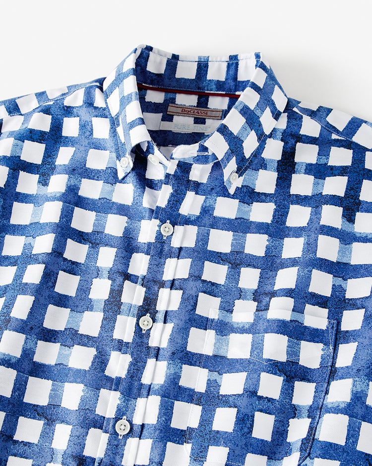 ピュアファインオックスシャツ半袖 詳細画像 ブルーパターン2 2