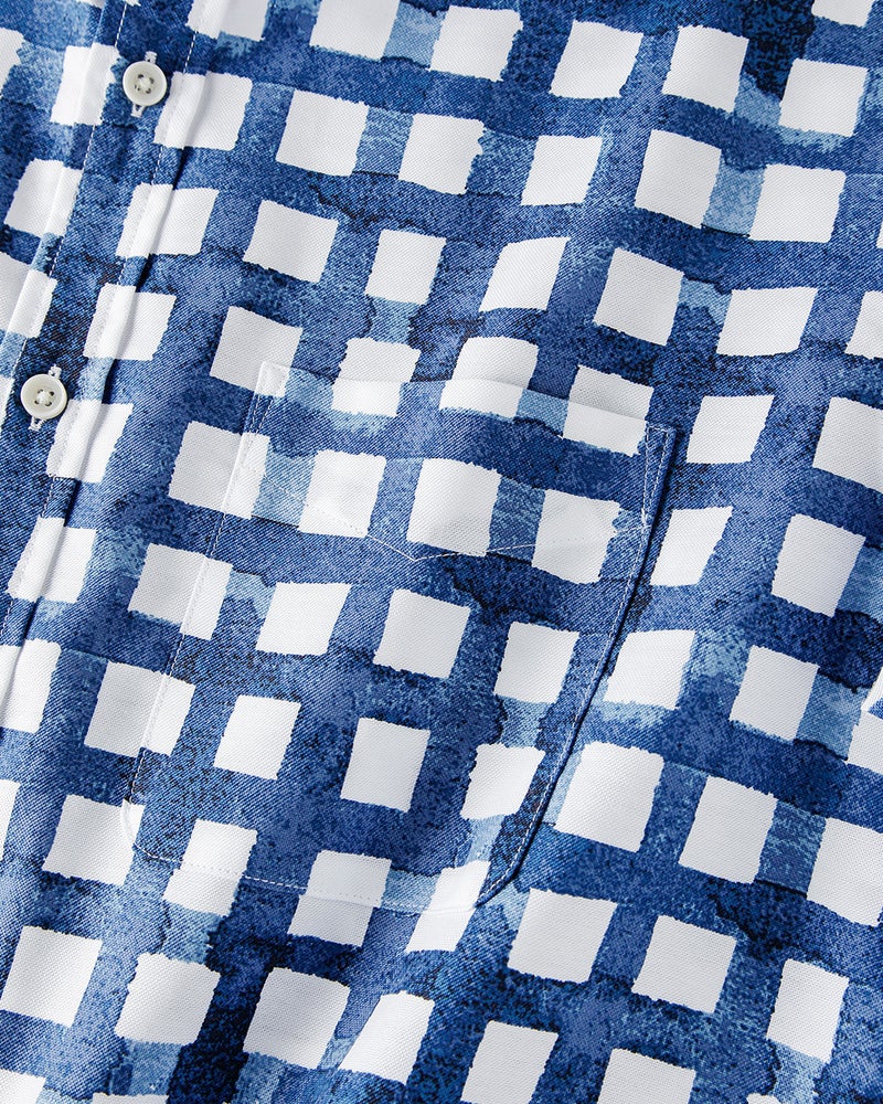 ピュアファインオックスシャツ半袖 詳細画像 ブルーパターン2 3