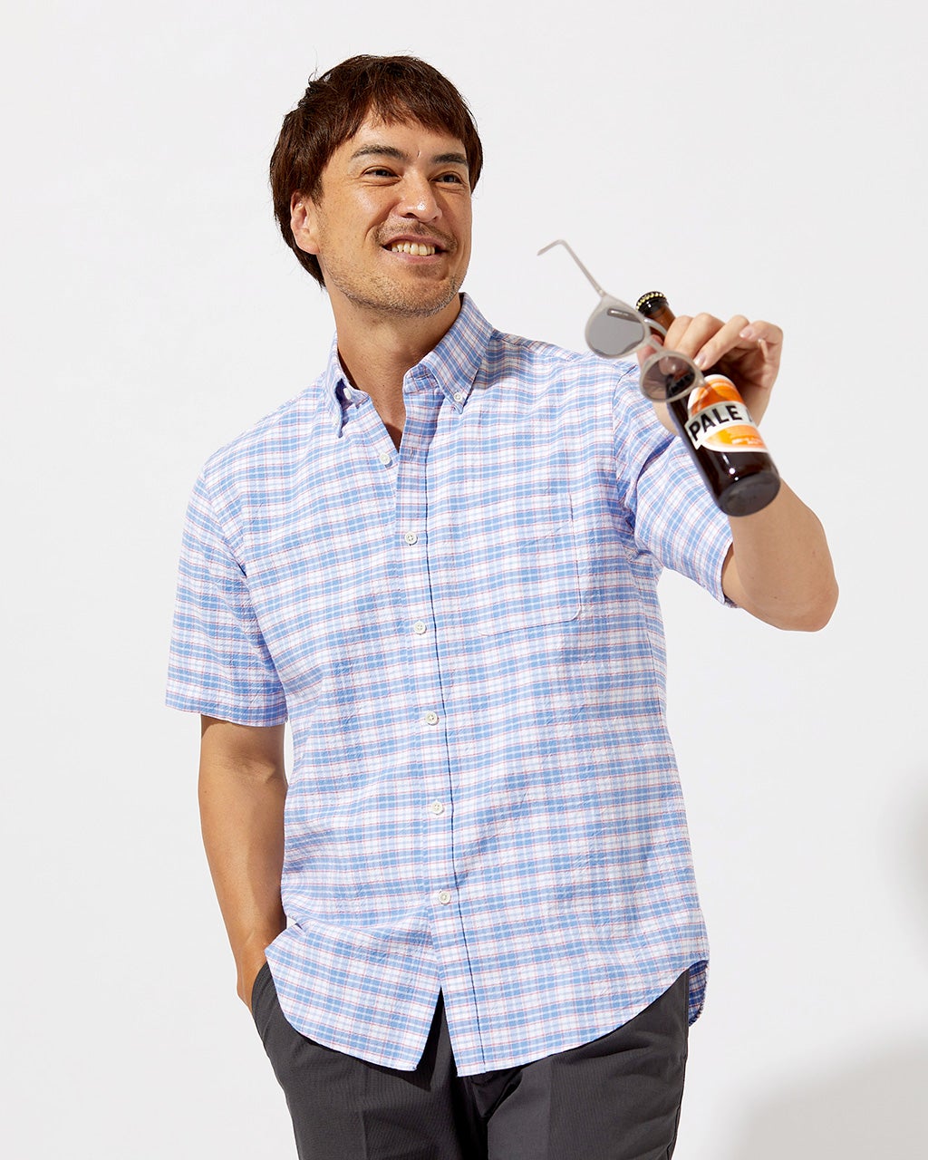 本当に信頼出来る商品 ピュアファインオックスシャツ半袖/40代50代からのメンズ 服&ファッション小物