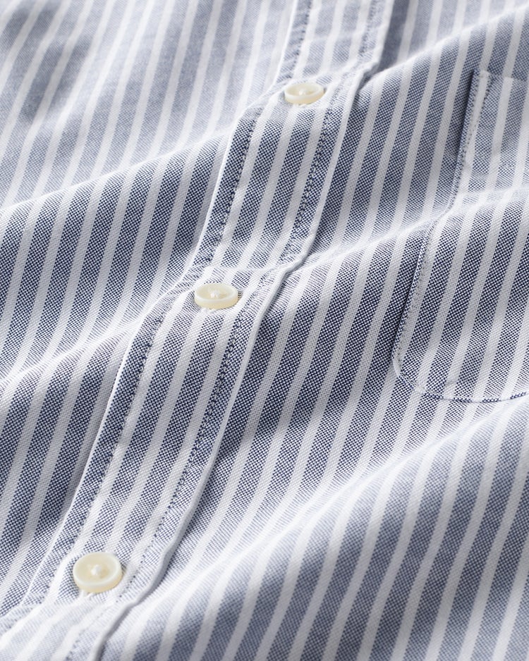 ピュアファイン・先染めオックスシャツ 半袖 詳細画像 ネイビー&times;ホワイト 2