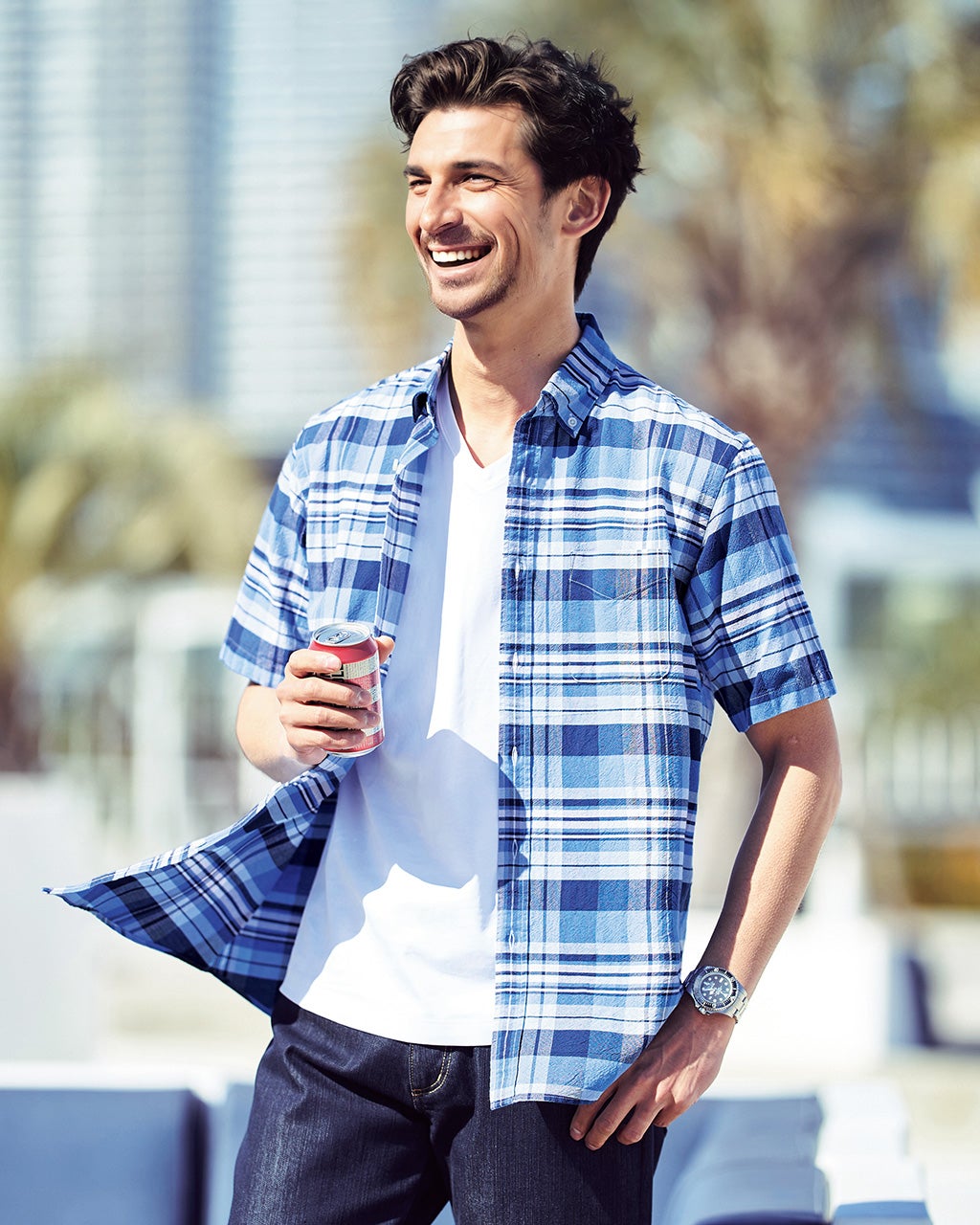 ピュアファイン・先染めオックスシャツ 半袖/40代50代からのメンズ