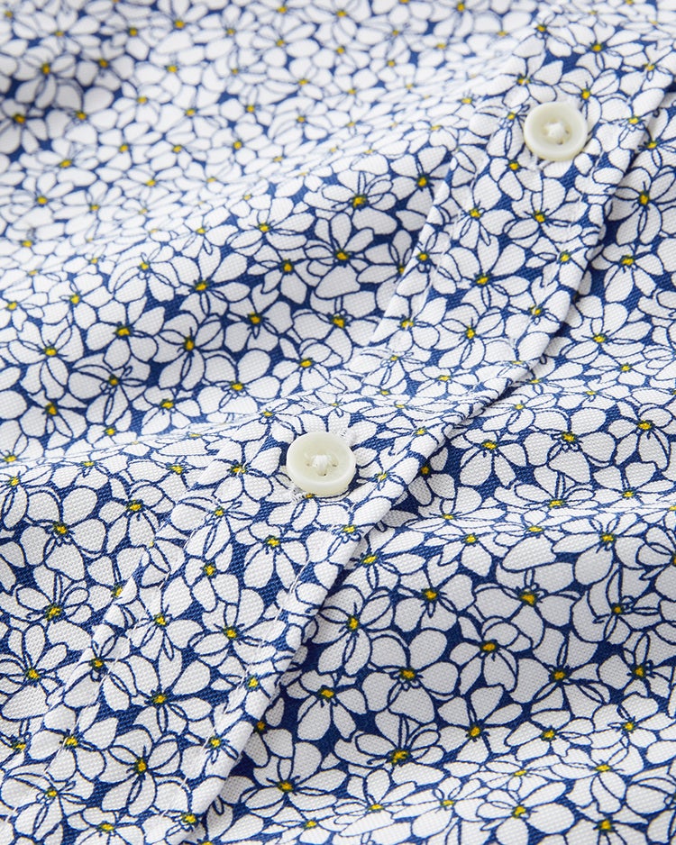 ピュアファイン・先染めオックスシャツ 半袖 詳細画像 ネイビーパターン2 2