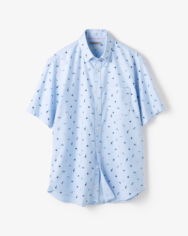 ピュアファイン・先染めオックスシャツ 半袖 詳細画像 アニマル 1