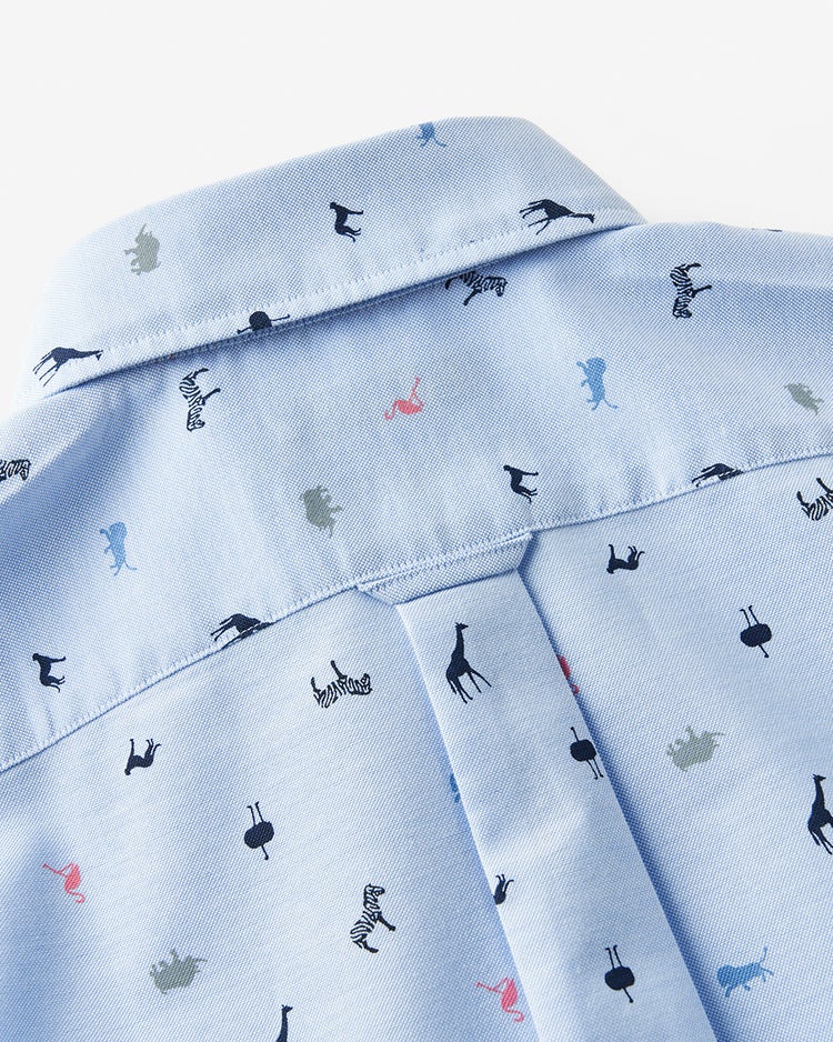 ピュアファイン・先染めオックスシャツ 半袖 詳細画像 アニマル 3