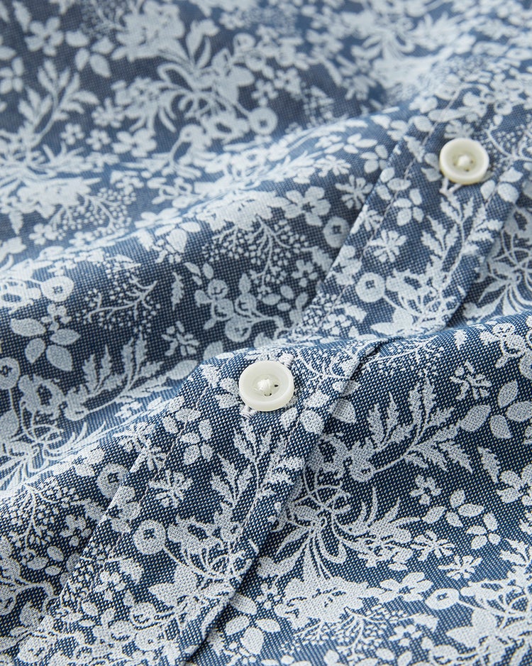 ピュアファイン・先染めオックスシャツ 半袖 詳細画像 インディゴフラワー 4