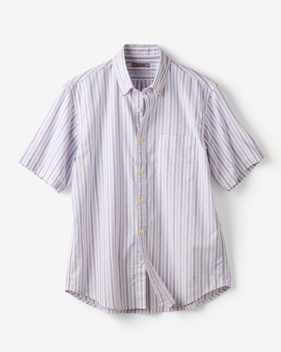 ピュアファイン・先染めオックスシャツ 半袖