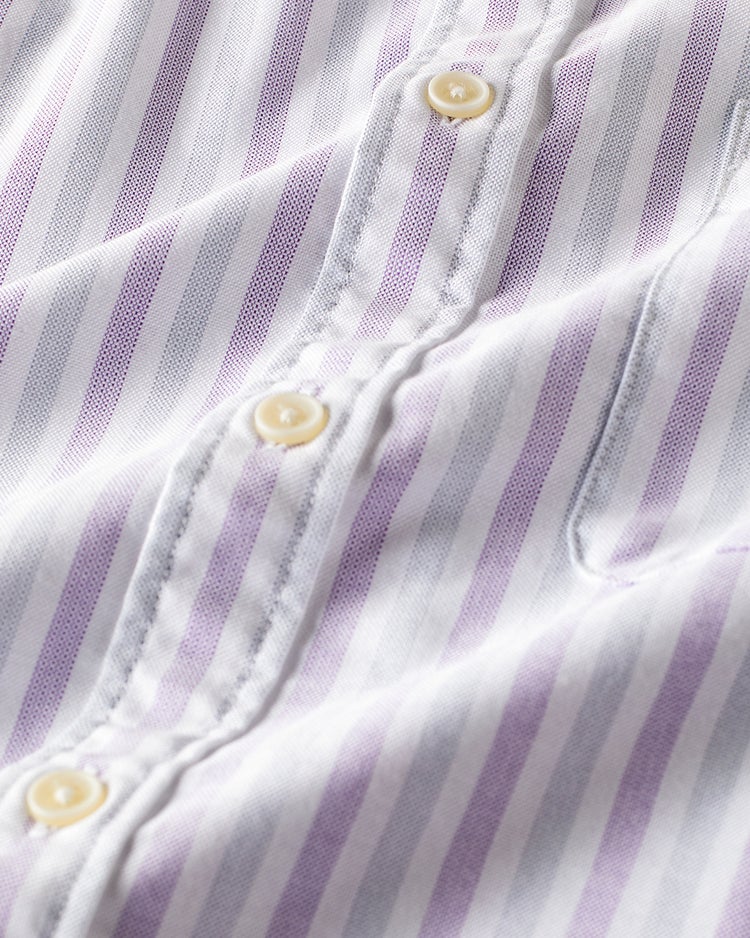 ピュアファイン・先染めオックスシャツ 半袖 詳細画像 パープルストライプ 2