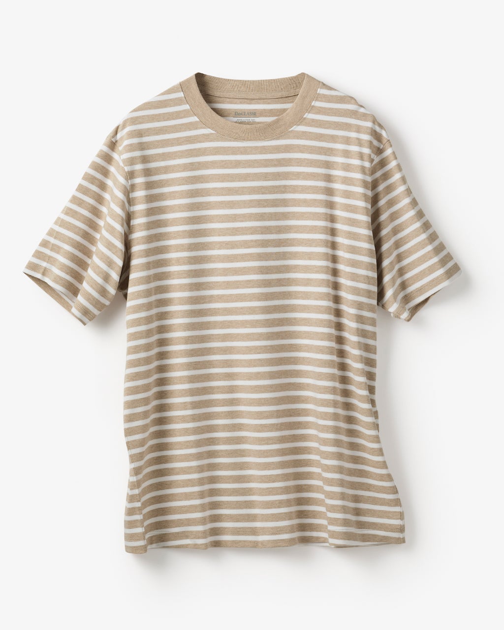 45R 半袖 クルーネック Tシャツ カットソー 3 ボタニカル柄 ベージュ♪ 半袖クルーネック・ドゥクラッセT/DoCLASSE