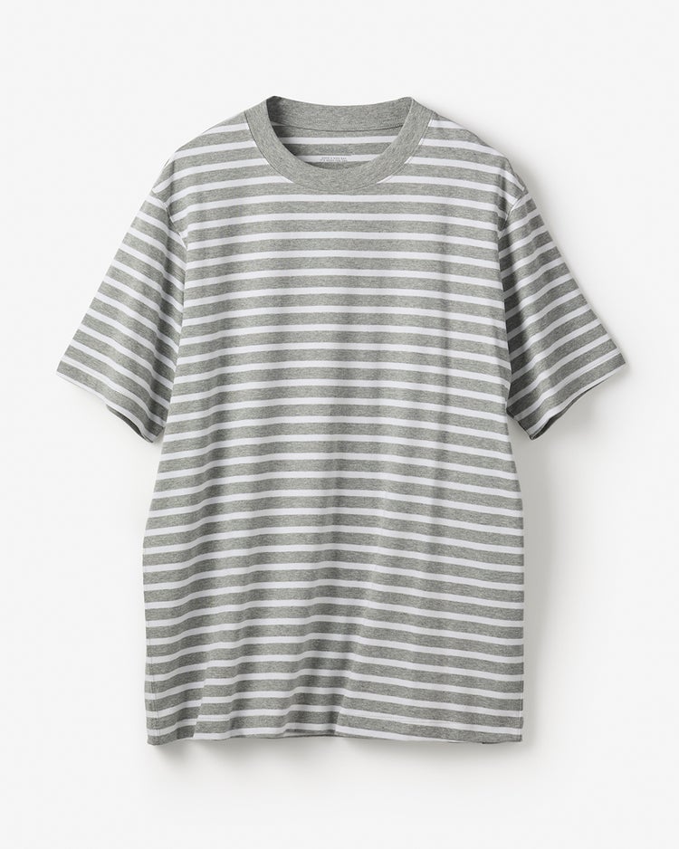 半袖クルーネック・ドゥクラッセT 詳細画像 杢グレー&times;ホワイト 1