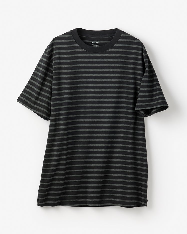 半袖クルーネック・ドゥクラッセT 詳細画像 杢チャコ&times;ﾌﾞﾗｯｸ 1