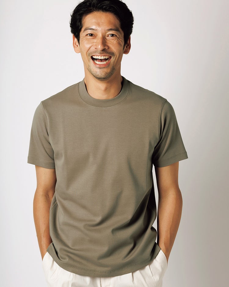 ダブルフロントクルーネック半袖・ドゥクラッセT 詳細画像 ライトカーキ 1