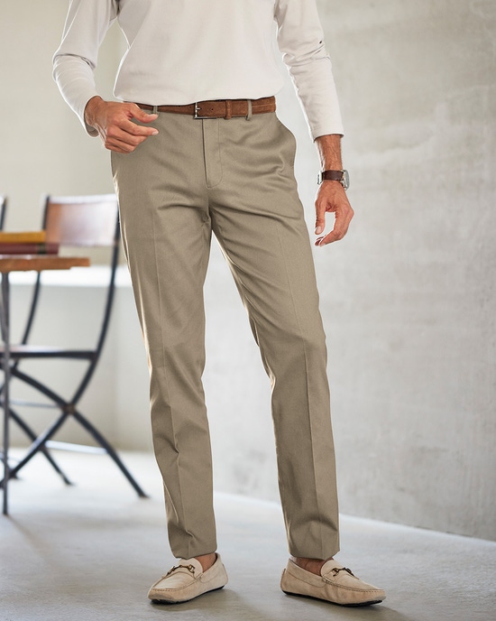 タテヨコストレッチ・コットンパンツ・ノータック