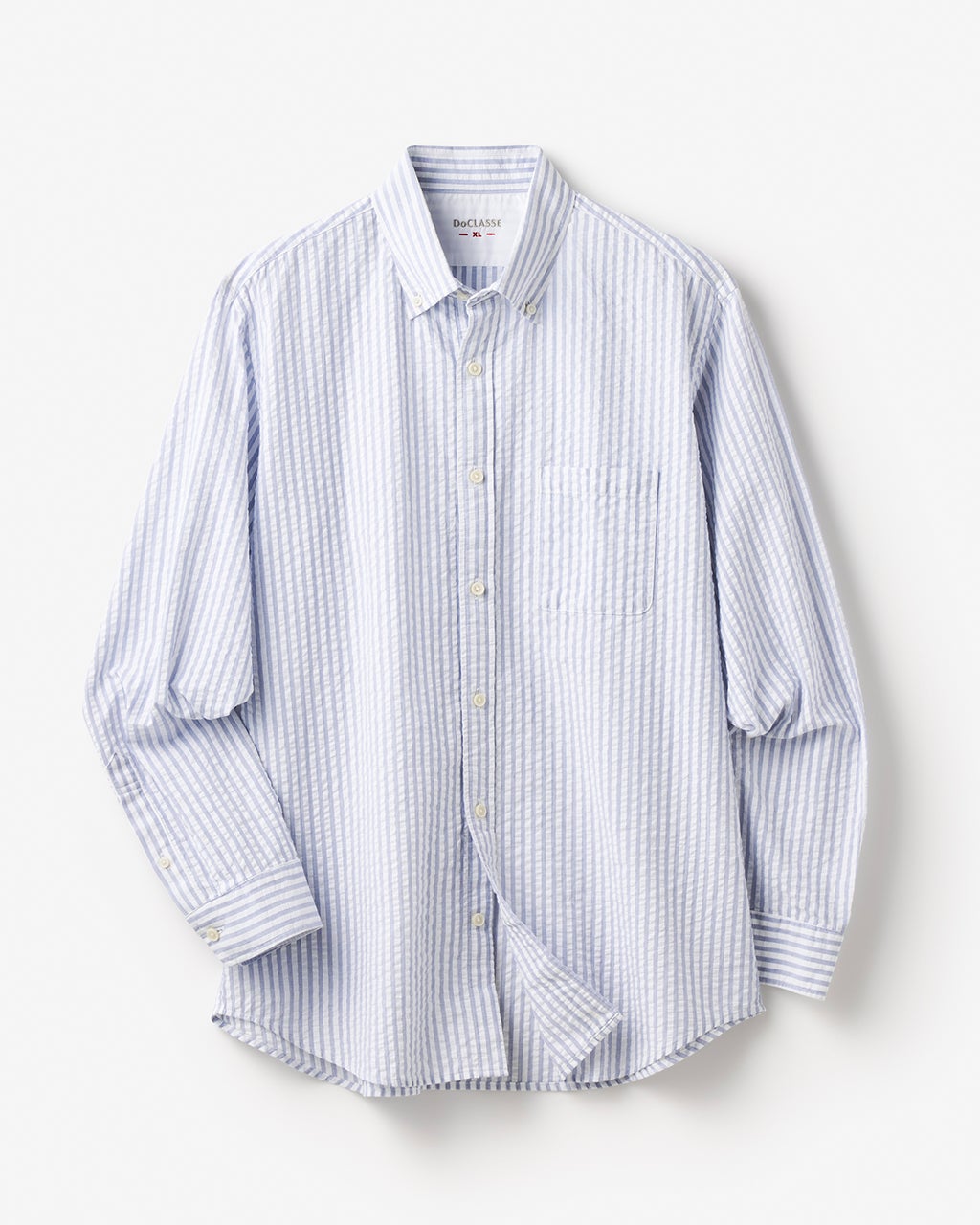 ライトコットン先染めシアサッカー長袖/DoCLASSE