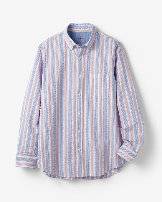 ライトコットン先染めシアサッカー長袖