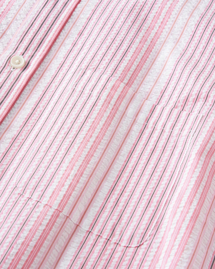ライトコットン・ シアサッカーシャツ 詳細画像 ピンク×ホワイト 3