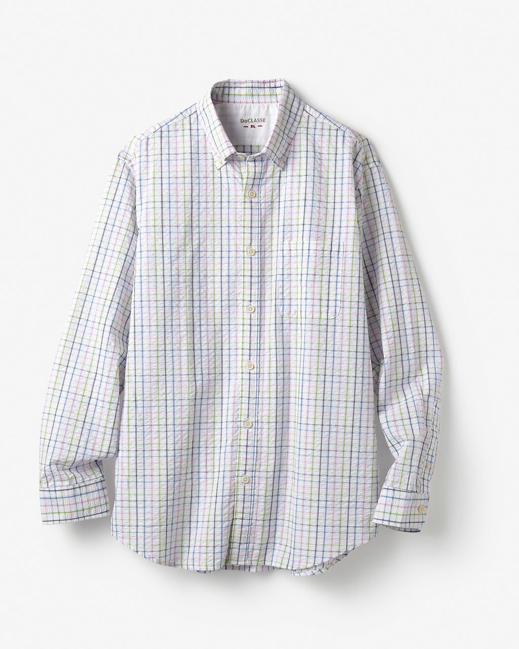 ライトコットン先染めシアサッカー長袖/DoCLASSE