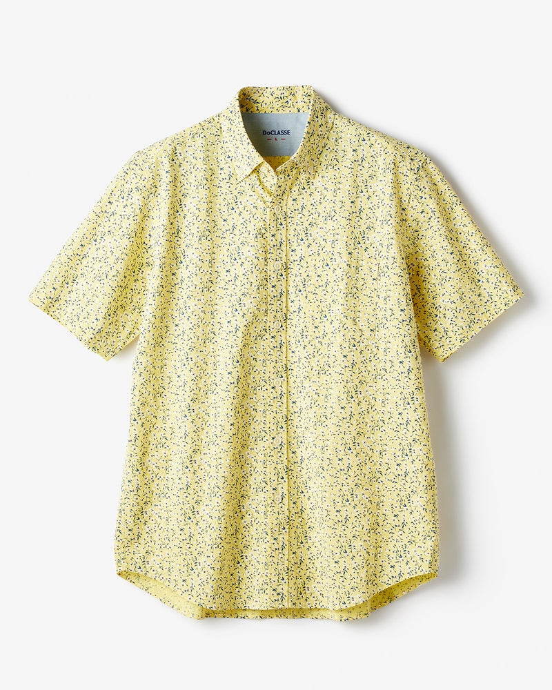 ライトコットン・シアサッカーシャツ半袖 詳細画像 イエローパターン 1