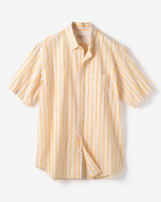 ライトコットン先染めシアサッカー半袖