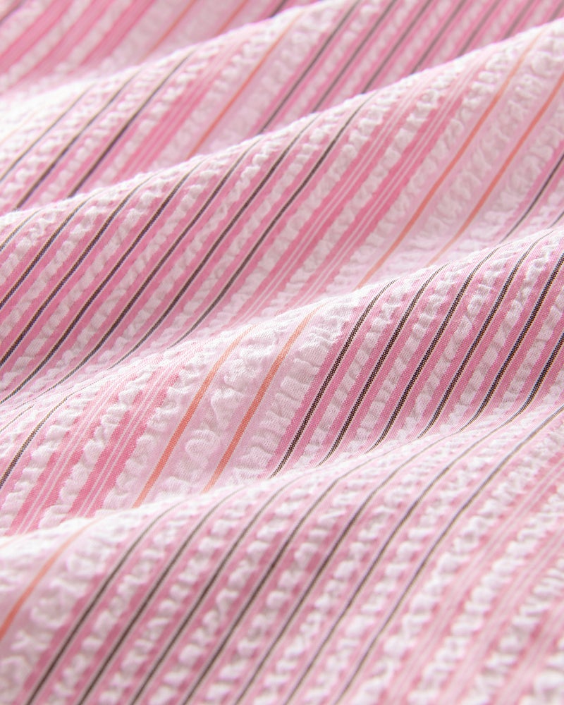 ライトコットン・シアサッカーシャツ半袖 詳細画像 ピンク×ホワイト 3