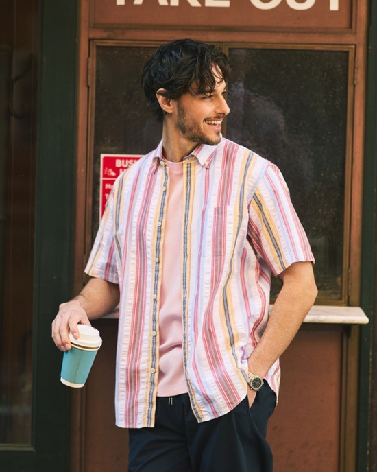 ライトコットン先染めシアサッカー半袖