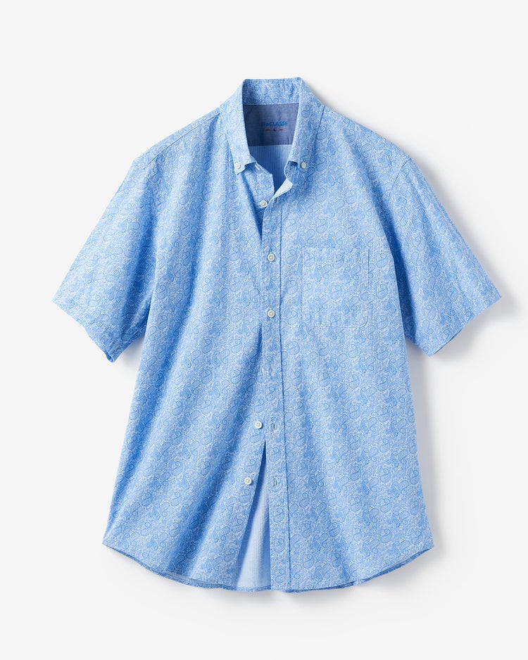 ライトコットン先染めシアサッカー半袖 詳細画像 ペイズリー 3