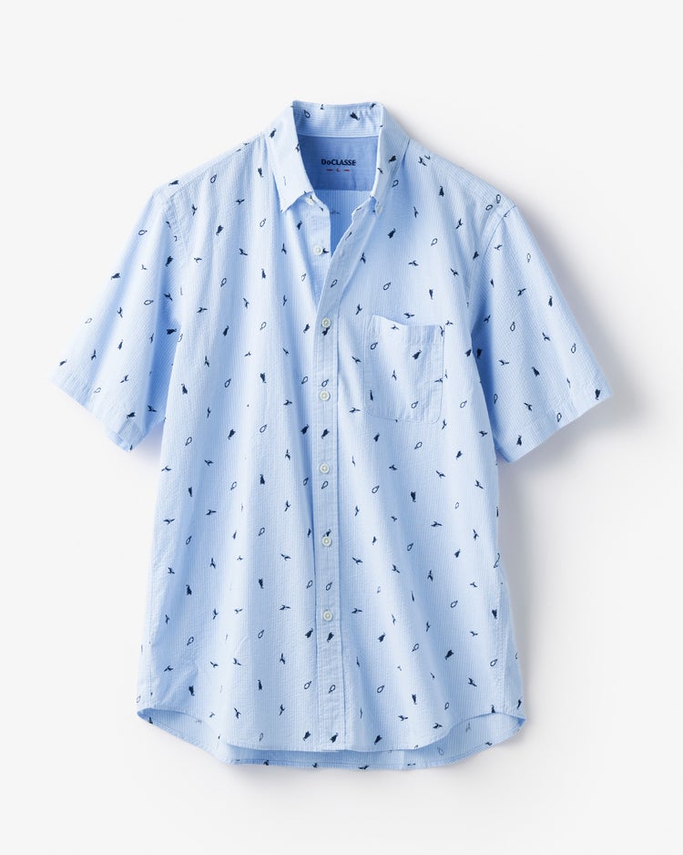 ライトコットン先染めシアサッカー半袖 詳細画像 ペンギン 1