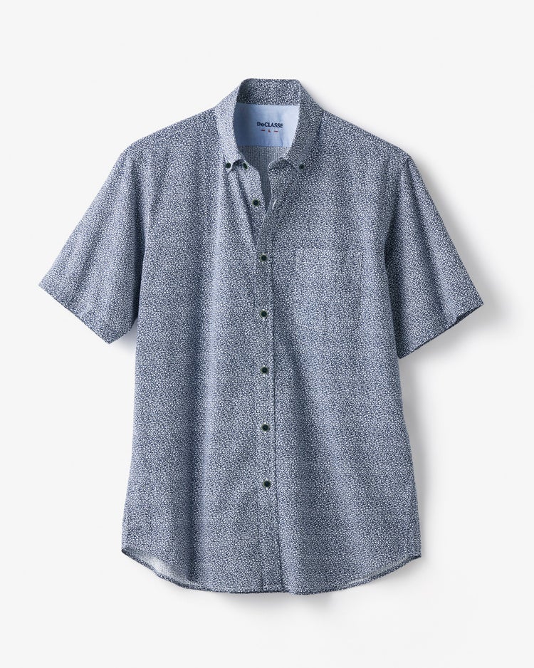 ライトコットン先染めシアサッカー半袖 詳細画像 小花 1