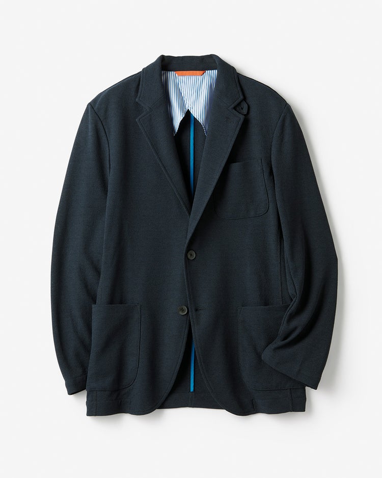 ラクスマ麻調ニットジャケット 詳細画像 ネイビー 1
