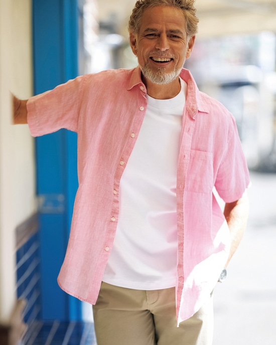 リネンシャンブレーシャツ・半袖