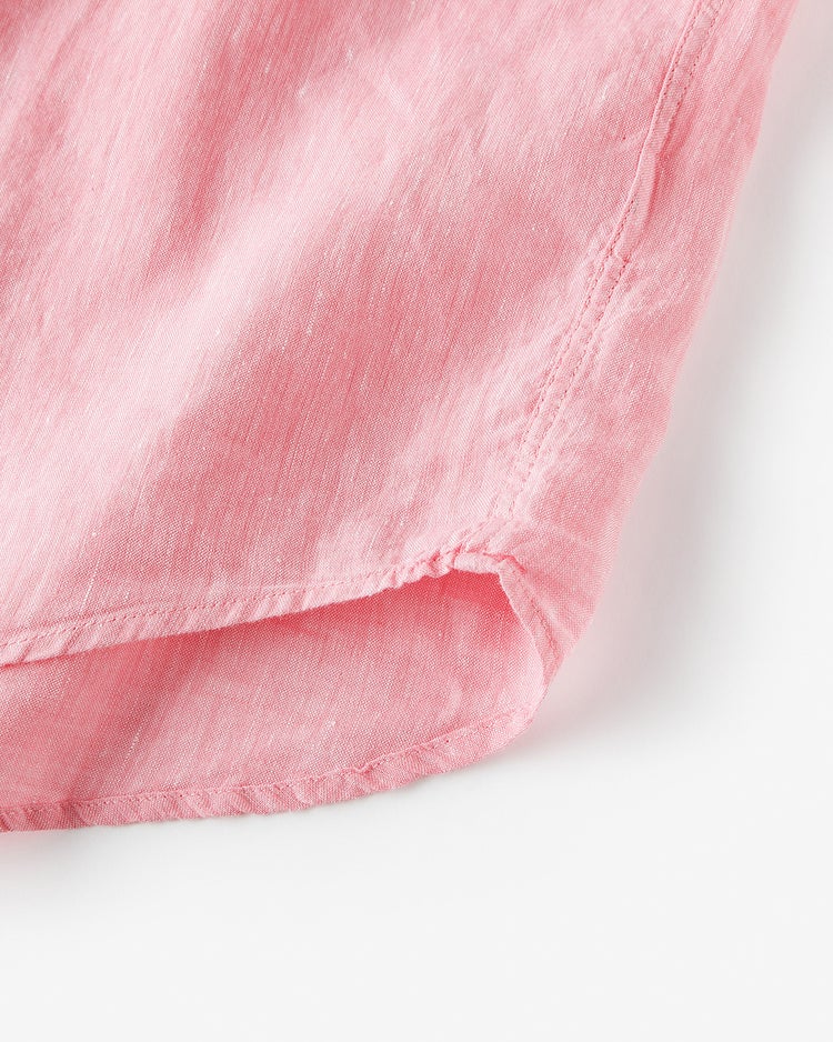 リネンシャンブレーシャツ・半袖 詳細画像 ピンク 6