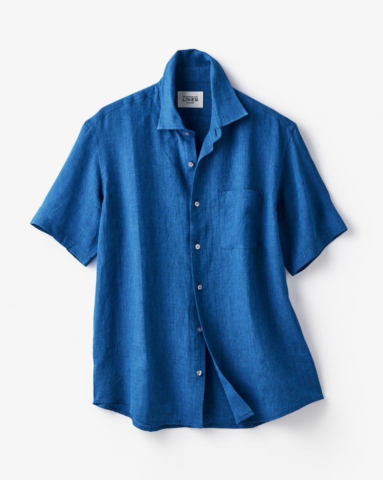 リネンシャンブレーシャツ・半袖 詳細画像 インディゴ 1