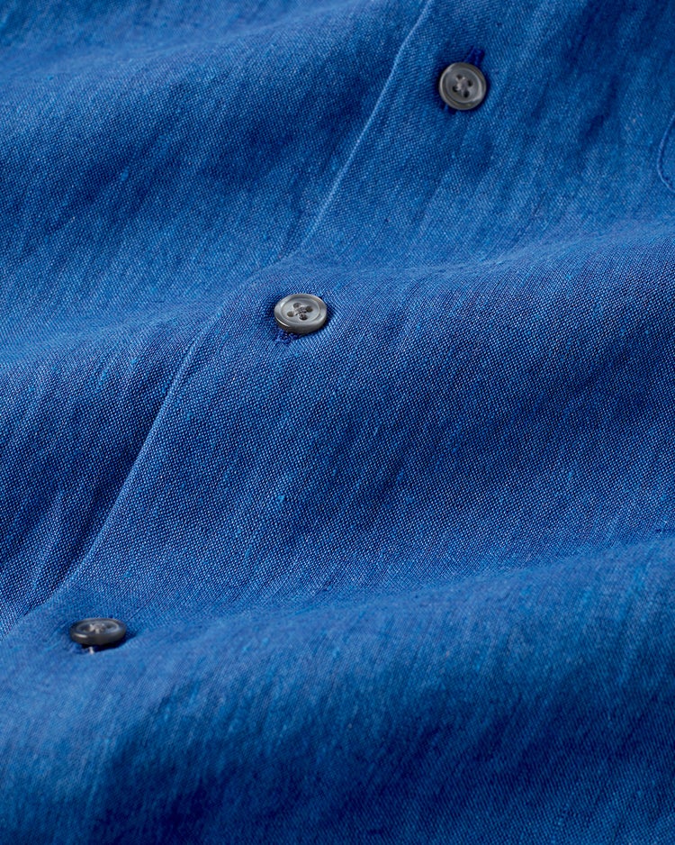 リネンシャンブレーシャツ・半袖 詳細画像 インディゴ 2