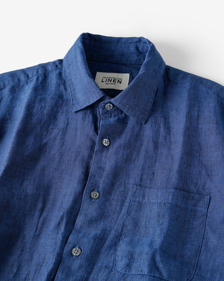 リネンシャンブレーシャツ・半袖 詳細画像 ミッドナイトブルー 2