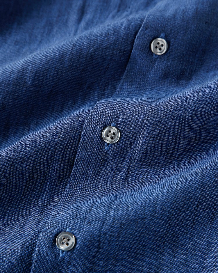 リネンシャンブレーシャツ・半袖 詳細画像 ミッドナイトブルー 4