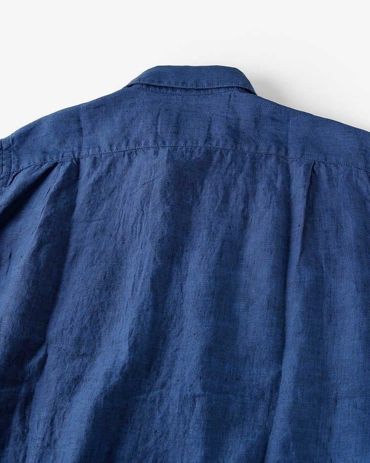 リネンシャンブレーシャツ・半袖 詳細画像 ミッドナイトブルー 5