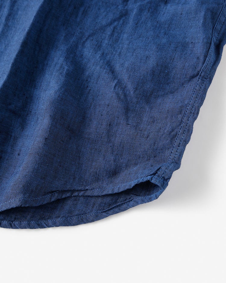 リネンシャンブレーシャツ・半袖 詳細画像 ミッドナイトブルー 6