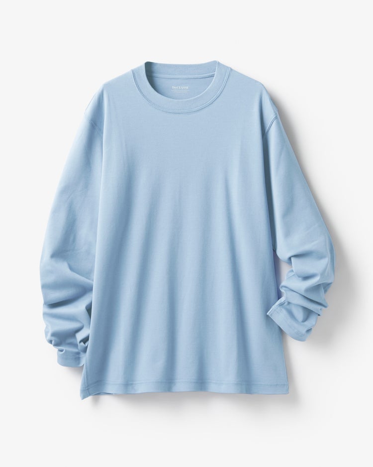 クルーネック長袖・ドゥクラッセT 詳細画像 杢サックス 1